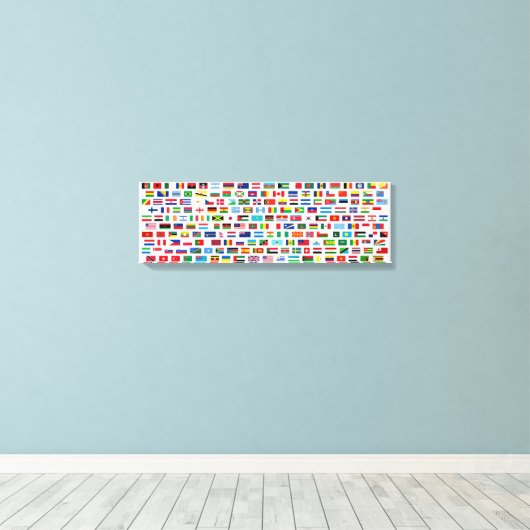 Wereldvlaggen Canvas Afdruk (Insitu (Houten vloer))