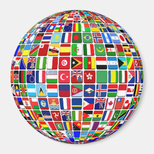 Wereldvlaggen Globe, Internationaal, Magneet