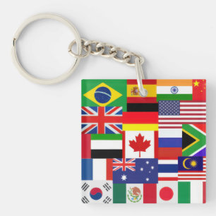 Wereldvlaggen Sleutelhanger