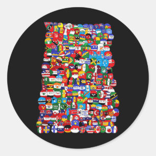 Wereldvlaggen van landen ronde sticker