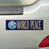 Wereldvrede Bumpersticker (Op auto)