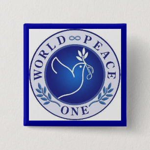 wereldvrede een vierkante button 5,1 cm