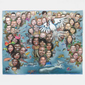 Wereldvrede Fleece Deken (Voorkant (Horizontaal))