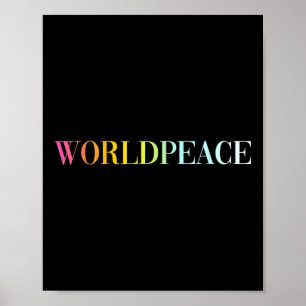 Wereldvrede (kleurrijke tekst) poster