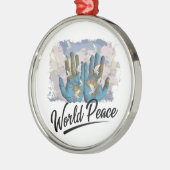 Wereldvrede Metalen Ornament (Links)