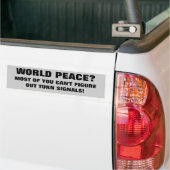 Wereldvrede of lijntjes? bumpersticker (Op Truck)