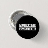 Wereldvrede  ronde button 3,2 cm (Voorkant /achterkant)