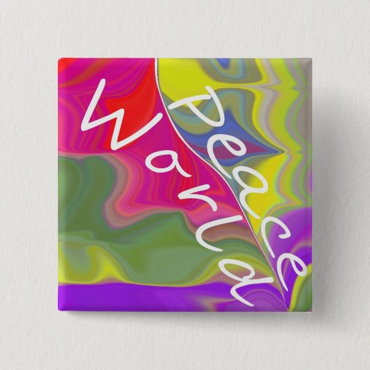 Wereldvrede Vierkante Button 5,1 Cm (Voorkant)