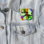 Wereldvrede Vierkante Button 5,1 Cm (In situ)