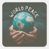 Wereldvrede Vierkante Sticker (Voorkant)