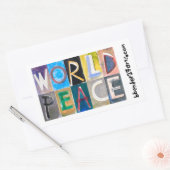 WERELDVREDE VOOR MINDY RECHTHOEKIGE STICKER (Envelop)