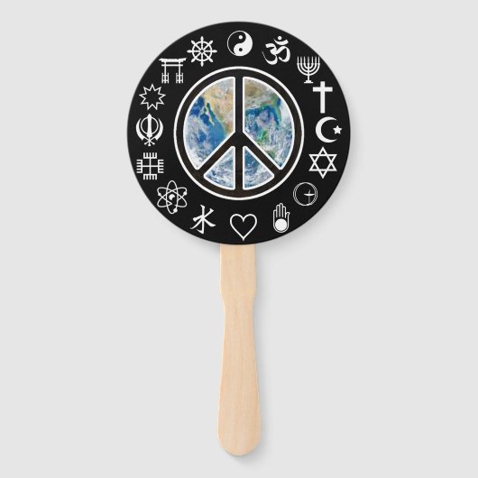 Wereldvrede - Vrede op Aarde Handwaaier (Voorkant)