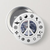 Wereldvrede - Vrede op Aarde Ronde Button 7,6 Cm (Voorkant /achterkant)