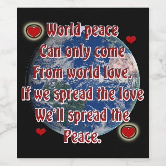 Wereldvrede Wijn Etiket (Enkel label)