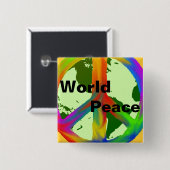 WereldvredesButton Vierkante Button 5,1 Cm (Voorkant /achterkant)