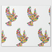 Wereldvredesduif gemaakt van internationale vlagge cadeaupapier (Vlak)