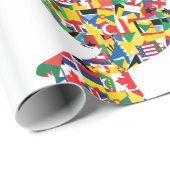 Wereldvredesduif gemaakt van internationale vlagge cadeaupapier (Rol Hoek)