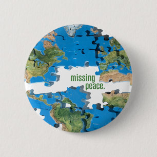 Wereldvredespuzzel Ronde Button 5,7 Cm