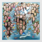 Wereldvredesvenster vastklampen raamsticker (Vel)