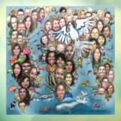 Wereldvredesvenster vastklampen raamsticker (Vel 3)