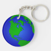 WereldWereldbol Afbeelding Sleutelhanger (Achterkant)