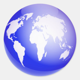 WereldWereldbol Ronde Sticker