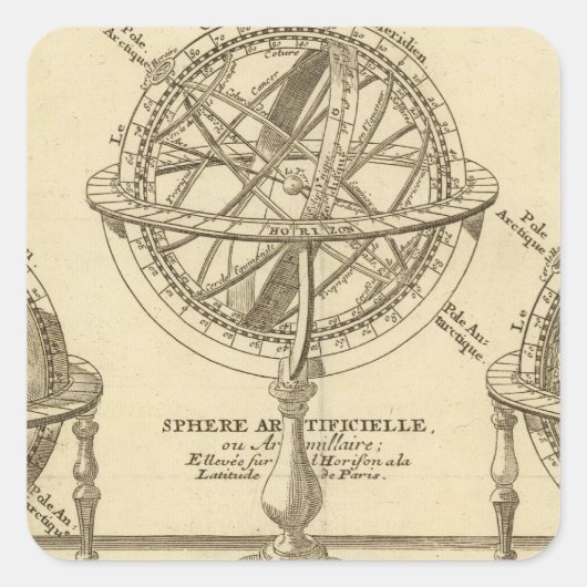 WereldWereldbol Vierkante Sticker (Voorkant)