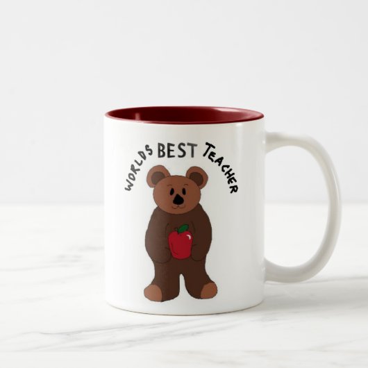 Wereldwijd beste leraar Teddy Bear Tweekleurige Koffiemok (Rechts)