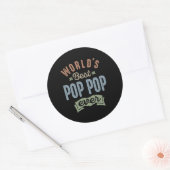 Wereldwijd beste Pop Pop Ronde Sticker (Envelop)