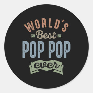 Wereldwijd beste Pop Pop Ronde Sticker