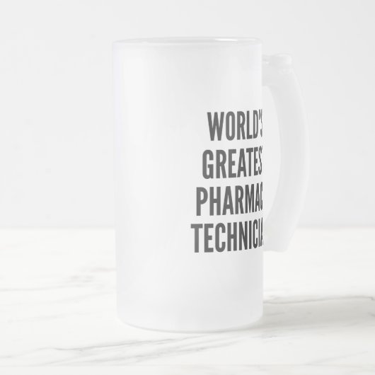 Wereldwijd de grootste apothekertechnicus matglas bierpul (Voorkant rechts)