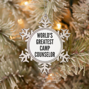 Wereldwijd de grootste Camp Counselor Tin Sneeuwvlok Ornament