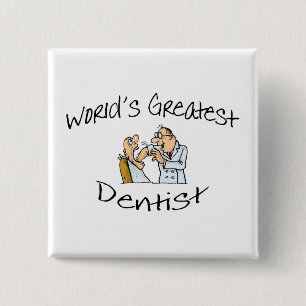 Wereldwijd de grootste Dentist Open Wide Vierkante Button 5,1 Cm