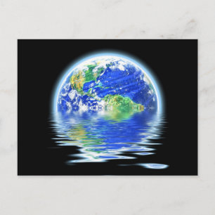Wereldwijde Aarde met warming Overstromde Aarde Il Briefkaart