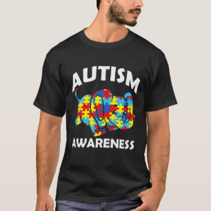 Wereldwijde autisme-dag olifant puzzelstukjes t-shirt