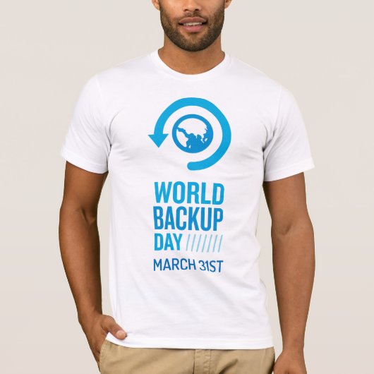 Wereldwijde back-updag t-shirt (Voorkant)