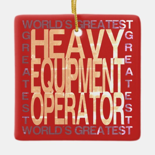 Wereldwijde beheerder van zware apparatuur keramisch ornament (Voorkant)