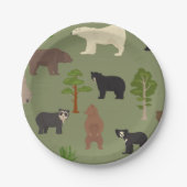 Wereldwijde Beren Papieren Bordje (Voorkant)