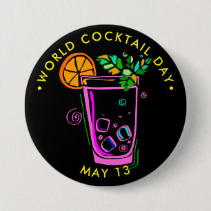 Wereldwijde Cocktail Day Ronde Button 7,6 Cm