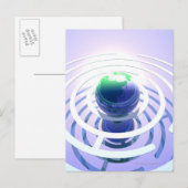 Wereldwijde communicatie, conceptuele computer briefkaart (Voorkant / Achterkant)