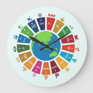 Wereldwijde doelen VN 2030 vierkante wandklok Grote Klok