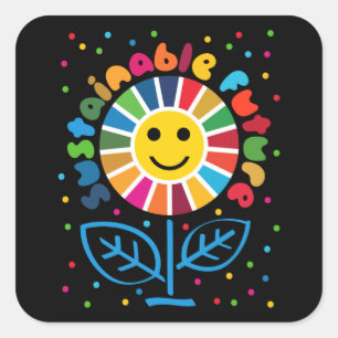Wereldwijde doelstellingen 2030 van de VN SDGs Duu Vierkante Sticker