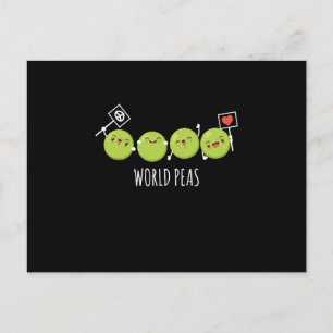 Wereldwijde erwten Vegan Vegetables Pea Briefkaart