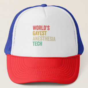 Wereldwijde Gayest anesthesia Tech Funny Gift Trucker Pet