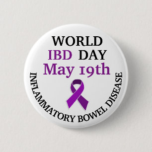 Wereldwijde IBD Day Awareness Ribbon Ronde Button 5,7 Cm