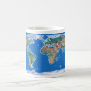 Wereldwijde koffiebeker Wereldkaart Koffiemok