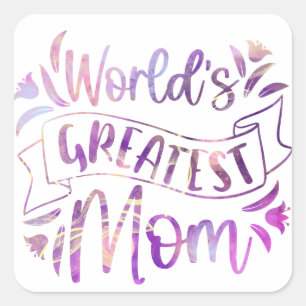 Wereldwijde mam vierkante sticker