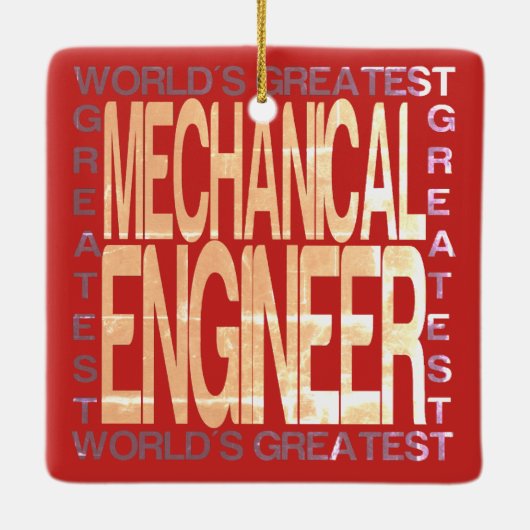 Wereldwijde Mechanische Engineer Keramisch Ornament (Achterkant)