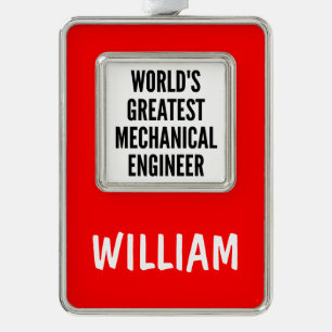 Wereldwijde Mechanische Engineer Verzilverd Kader Ornament