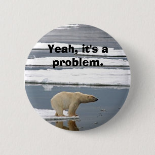 Wereldwijde opwarming ronde button 5,7 cm